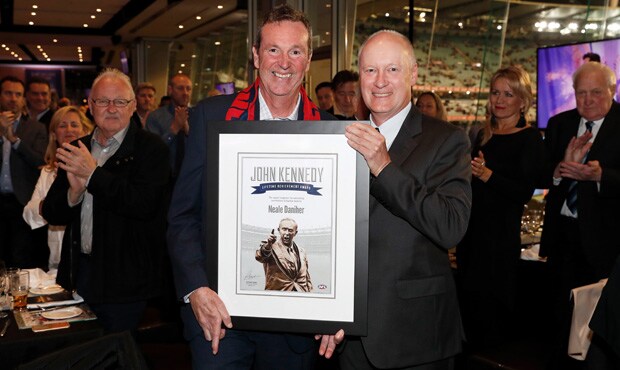 NealeAward_webhero.jpg Neale Daniher has become just the fourth recipient of the John Kennedy Lifetime Achievement Award.